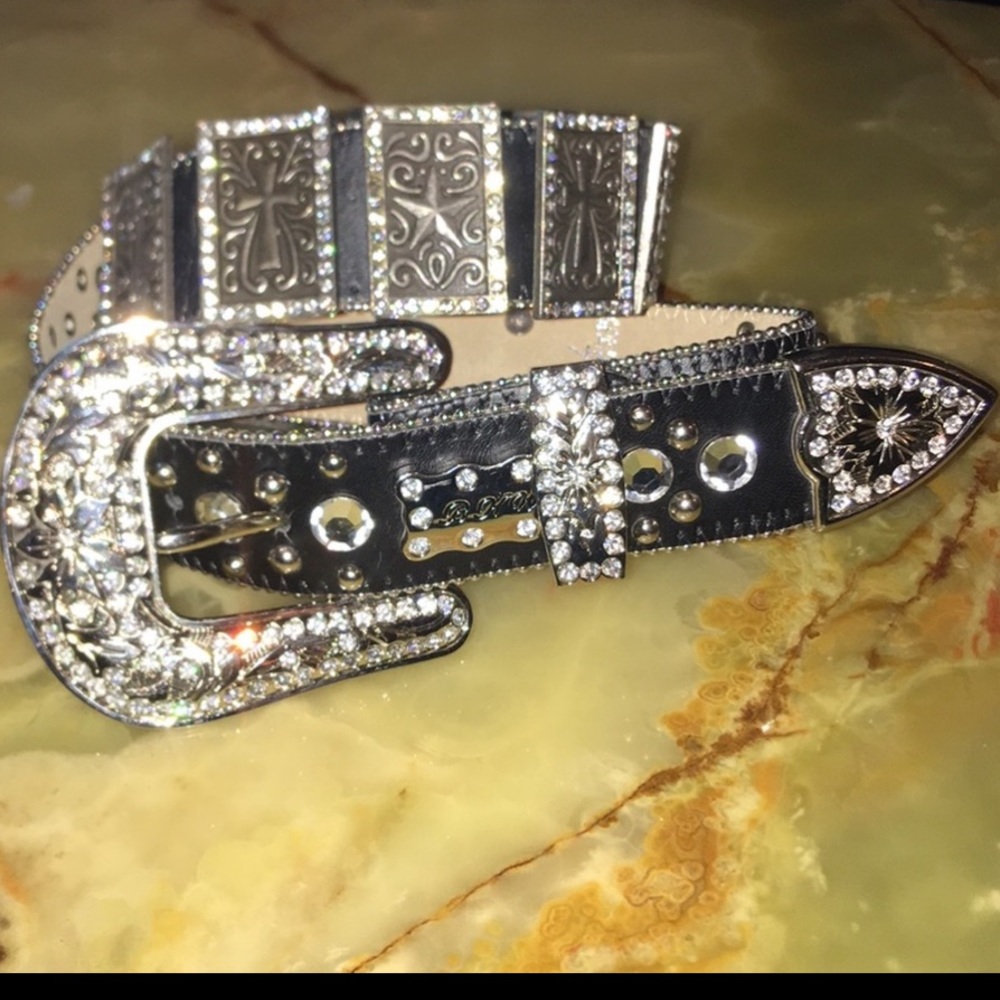 Blinged Out Black and Rhinestone Belt by BHW